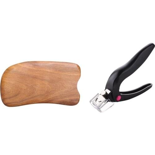 1 Pcs Natural Sandalwood Gua Sha Scraping Massage & 1 Pcs Nail Clippers Uv Gel False Nails Cutter Fake Nail Clippers