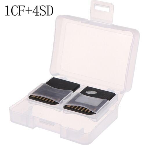1pc Plastic CF/ SD TF Card Storage Box Protector Holder Hard Case Potable CF Carrying Memory Card Holder 1CF+4SD High Quality