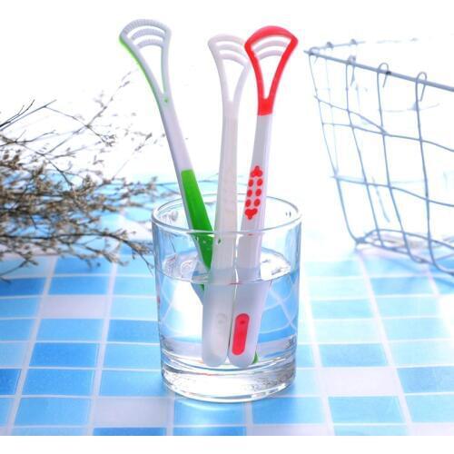 2/3 Pcs Tongue Cleaner Oral Odor Clean Food Residue Foodgrade Material No-toxic Double Sides Usable Tongue Fur Scraper Removal