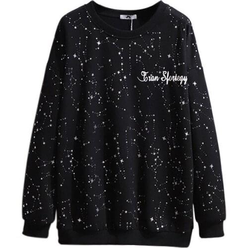 2021 NEW Extra Large Size XXL-6XL Sweatshirt Pullover Women Spring Autumn Long Sleeve O-Collar Black Casual Top Oversize KW1082