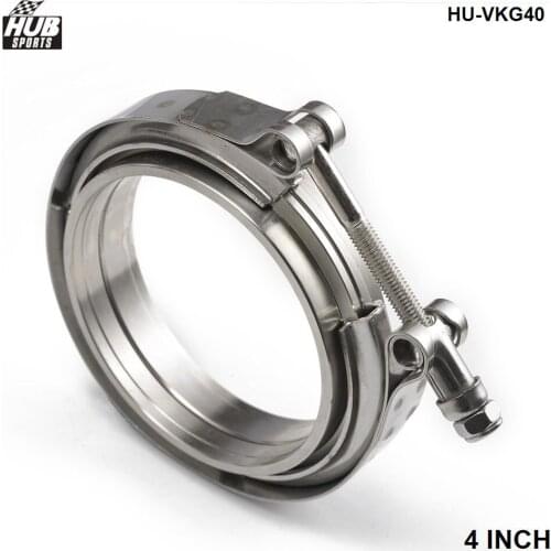 4" Exhaust Stainless Universal V-Band Clamp and Flange Kit VBand / V Band HU-VKG40