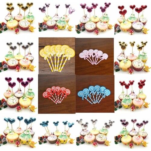 5Pc Lovely Cupcake Toppers Cake Party Supplies Birthday Wedding Decoration Baby Shower Favor Party Decoration Random Topper