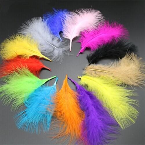 50Pcs/Lot Colored Turkey Feathers for Crafts Marabou Feathers for Decoration 4-7" 10-16CM Needlework Accessories DIY Decor Plume