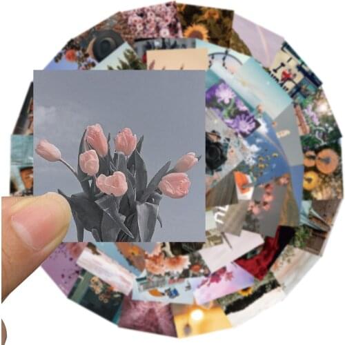 56PCS Cartoon Retro Landscape Illustration Stickers for Car Guitar Motorcycle Luggage Suitcase DIY Classic Kids Toy Sticker