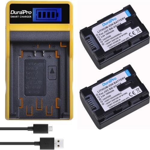 1800mAH BN VG114 BN-VG114 Camera Battery + LCD USB Charger for JVC BN-VG107 BN-VG107U BN-VG108U BN-VG108E BN-VG114U BN-VG114US