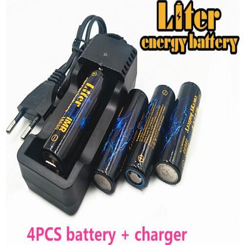 Liter energy battery Rechargeable Li-ion Battery 3500mah 3.7V 4.8A 18650 Battery + Travel Charger Can be used to LED Flashlight