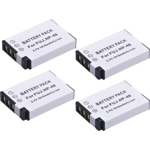 4 pcs NP-48 Battery NP 48 NP48 3.7V 1010mAh Rechargeable Li-ion Bateria for Fujifilm Fuji XQ1 XQ2 Camera Battery