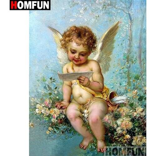 HOMFUN Full Square/Round Drill 5D DIY Diamond Painting "Flower angel" 3D Embroidery Cross Stitch 5D Home Decor A13572