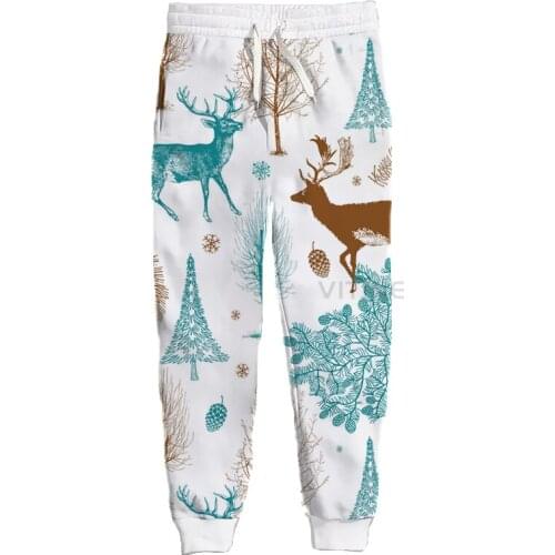 New Fashion Hunting Graphic Spring Autumn Winter Hip Hop Casual Brand 3D Print Deer Pants Polyester v12