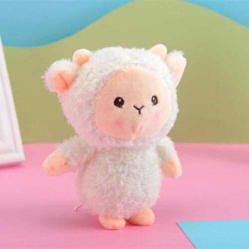 Decorative Multifunctional Sheep Rabbit Plush Pendant Keychain Smooth Surface Bag Pendant Novel for Car