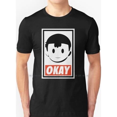 Okay T Shirt 100% Pure Cotton Super Smash Bros 4 Super Smash Bros Ultimate Ness Earthbound Video Games Okay Parody Meme