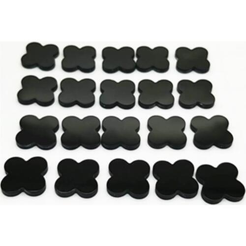 Clover Black Agates Cabochons Stone Flat Cabochon CABs 6mm 8mm 10mm 12mm 16mm 18mm 20mm DIY Jewelry Making accessories 5PCS/lot