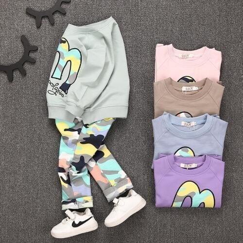 Baby Boy Girls Clothing Sets Cotton M camouflage Clothes Sets Full Sleeve Children Sports Suits Kids Clothing For 1-3 Year