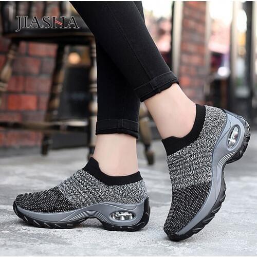 Women flats shoes 2021 new breathable mesh sneakers women shoes slip-on air cushion casual ladies shoes woman tenis feminino