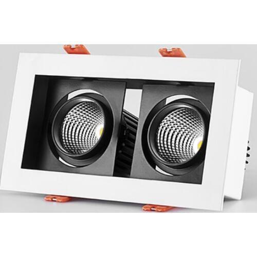 Double Heads Square LED Downlight Dimmable 10W 2X10W LED Ceiling Spot Light AC 110/220V LED Driver Recessed Downlight