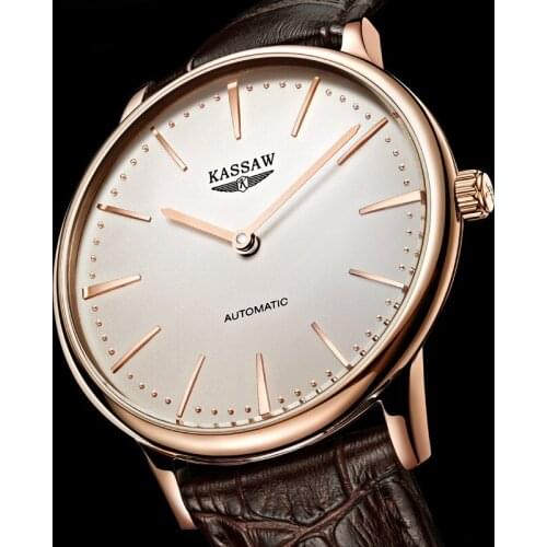 Mens Watch Ultra-thin Automatic Mechanical Watch Leather Strap Waterproof Simple Business Watch Japanese Brand Movement