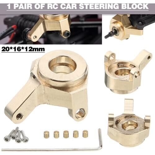 1 Pair Brass Steering Block Knuckle Set Spare Parts for Axial SCX24 90081 RC Car Model Accessories