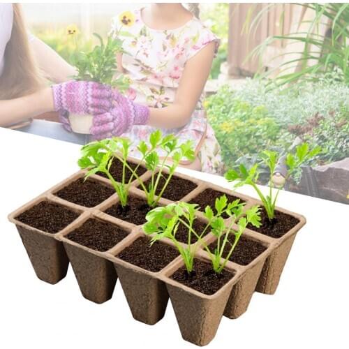 5Pcs/10Pcs 12 Grids Portable Biodegradable Eco-friendly Paper Planting Pot Container Planting Basin for Garden