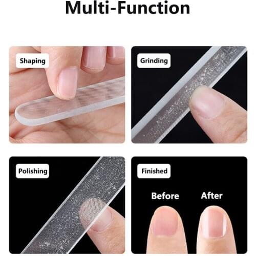 Professional Manicure Art Beauty Durable Transparent Sanding Polishing Grinding Nano Glass Nail File Shiner Buffer