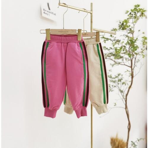 2 3 4 5 6 Y Toddler Girls Pants Casual Korean Striped Pants for Girl Kids Sweatpants 2020 Spring Baby Girl Fashion Harem Pants