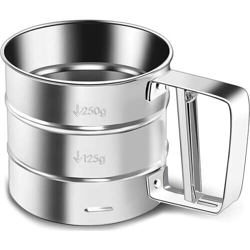 1pc Stainless Steel Flour Sieve Handheld Powder Flour Icing Sugar Mesh Sieve for DIY Cakes Dessert Pastry Decorating Baking Tool