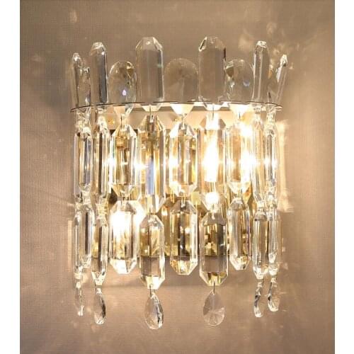 Nordic Crystal Wall Lamp Bedroom Bedside Lamp Aisle Corridor Wall Lights W24cm H29cm Living Room Wall Sconce Lights Crystal Lamp