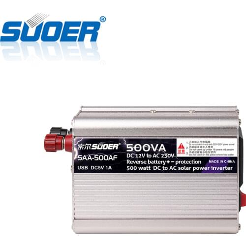 Suoer【 Modified Sine Wave Inverter 】 solar power inverter 12v 220v 500W solar inverter (SAA-500AF)