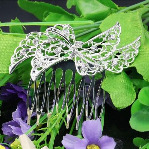 Wedding Bridal Crystal Bowknot Hairpin Hair Comb Hair Clips Fashion Party Jewelry Women Girls Accessories Decoration Gifts