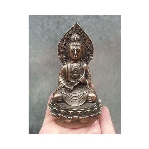 Unique ! Chinese Old brass Collectable Buddha Collectables Statue Statue Garden Decoration 100% real Brass brass