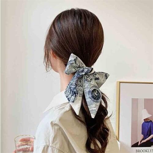 Korean Fashion Headband Double-Sided Polyester Cotton Printing Bow Hair Towel For Women