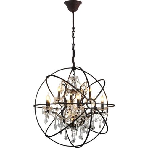 Vintage Crystal Chandelier Church living room light Mid century Rustic Candle Chandeliers globe birdcage LED lighting