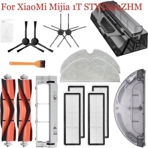 Mop Cloth HEPA Filter Side Brush Main Brush Dust Box Water Tank For XiaoMi Mijia 1T STYTJ02ZHM Vacuum Cleaner Robot Spare Parts
