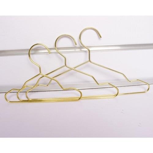 HOT SALE 10 PCS Strong Metal Wire Pet Hangers Small Clothes Hangers for Dog Cat Gold Metal Clothes Shirts Hanger with Grooves