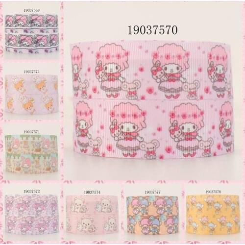 10 Yards-different Sizes-cute Cartoon Pink Cat Ribbon Bear Pattern Printed Grosgrain Ribbon