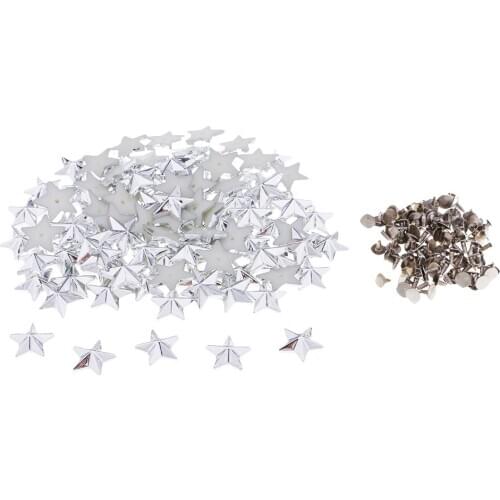 100 Sets Plastic Star Rivets Studs for Leather Craft Decor 14mm