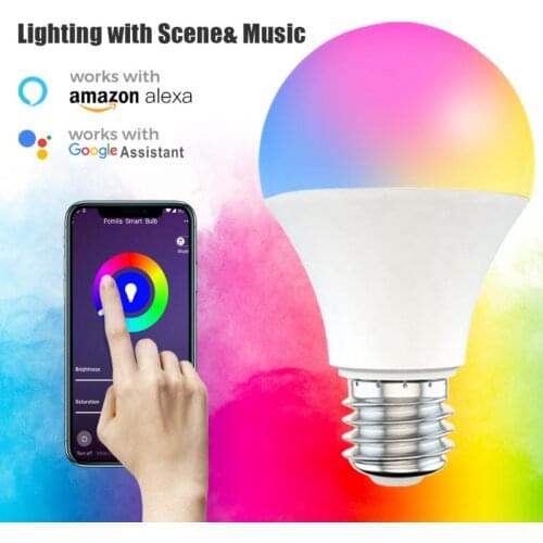 15W RGB Smart Light Bulb Dimmable E27 B22 WiFi LED Lamp Voice Control Timer Function App Control Bulb For Alexa Google Home