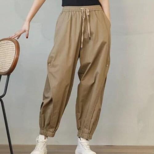 2021 Summer Female Harem Pants Womens Sweatpants Pants Casual Pants High Waist Female Pants Stylish Female Wide Leg Trousers
