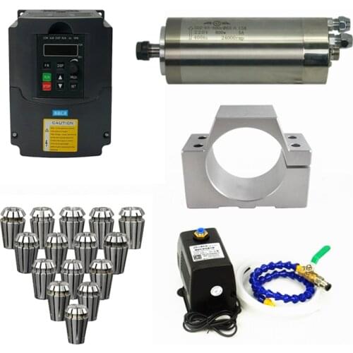 2200W 1500W 800W CNC Router Spindle Motor Air Cooled Water Cooling Spindle Clamp for DIY CNC Milling Machine Water Pump 3M Pipe