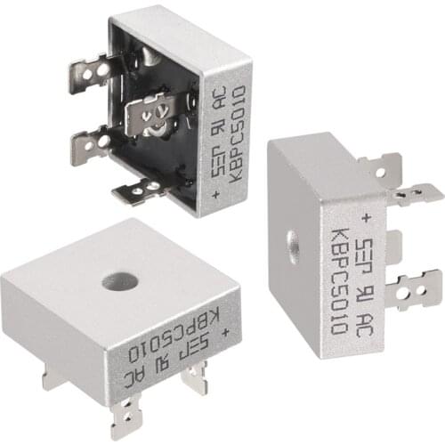 3pcs/lot KBPC5010 50A 1000V Diode Bridge Rectifier kbpc5010