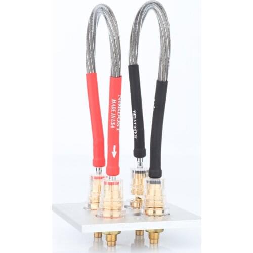 4Pcs High Quality Odin Jumper Silver Plated Speaker Jump Cable With Rhodiun Plated Banana to Banana Plugs