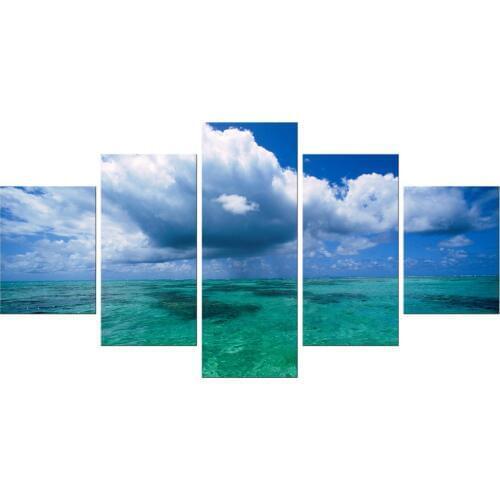 5 Pieces Sea Scenery With Beach Modern Wall Art For Wall Decor Home Decoration Picture Paint on Canvas Prints Painting Framed