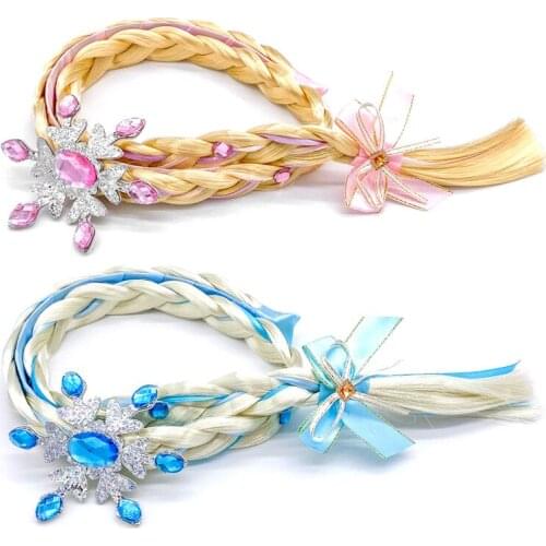 Girl Princess Hair Accessories Child Wig Braids Girls Cosplay Show Dress Up Hair Clip Wig Braid For Children Cosplay Dress UP