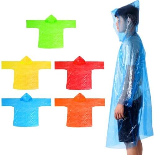Emergency Raincoat Hooded Rain Cover Rain Ponchos with Hood with Storage Bag