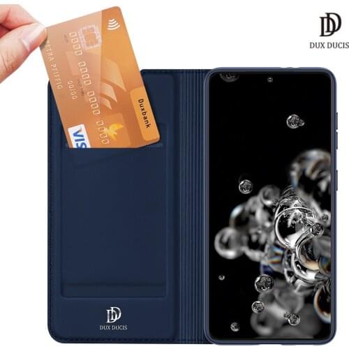 For Samsung Galaxy S21 DUX DUCIS Skin Pro Series Flip Cover Luxury Leather Wallet Case Full Good Protection Steady Stand