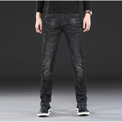 2021 Black Jeans Skinny Pantalon Jean Heren Pants Biker Trousers Slim Fit Denim Business Casual Stretch