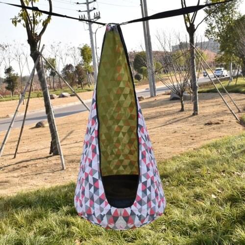 Kid Hanging Hammock With Side Pocket Garden Furniture Pod Swings Chair Indoor Outdoor Hanging Seat Child Swing Seat Patio