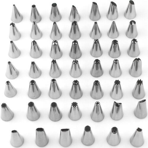 DIY 48Pcs/Set Stainless Steel Nozzle Tips Cake Decorating Tools Icing Piping Cream Pastry Nozzle Kitchen Bakery Tools