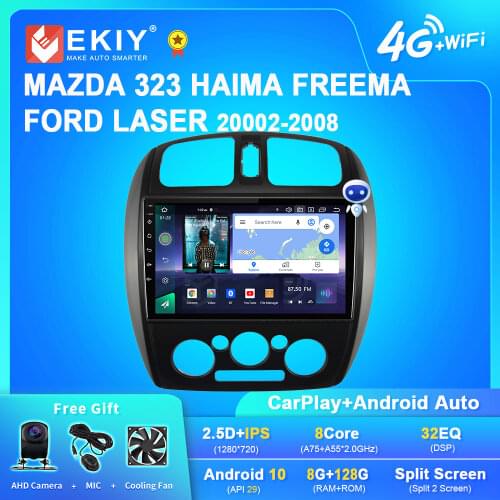 EKIY Android Car Radio For MAZDA 323 HAIMA FREEMA FORD LASER 20002-2008 Navi GPS 1280*720 Carplay Multimedia Player Auto Stereo
