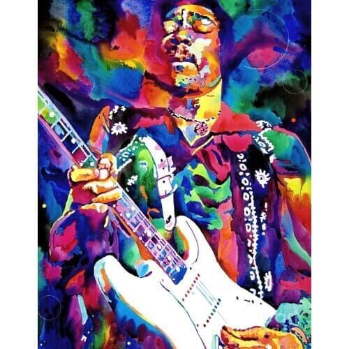 JMINE Div 5D Jazz Rock Guitar Music Singers Jimi Hendrix Full Diamond Painting kits art Portrait 3D paint by diamonds