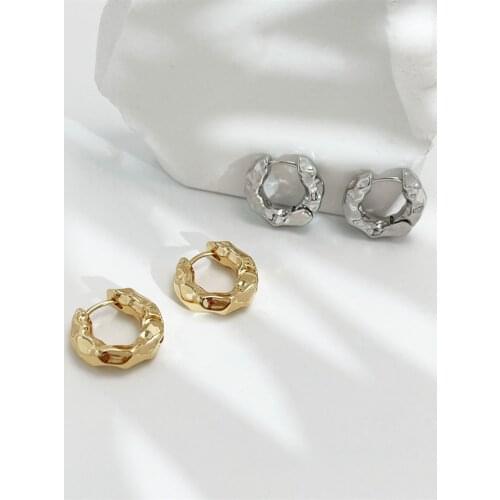 Metal Irregular Round Earrings European American Style Hip-hop Punk Fashion Retro Earrings Women Jewelry Party Accessories